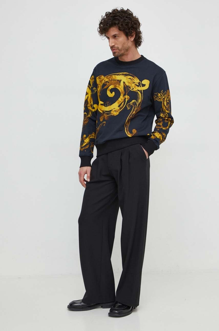 Бавовняна кофта Versace Jeans Couture чоловіча колір синій візерунок