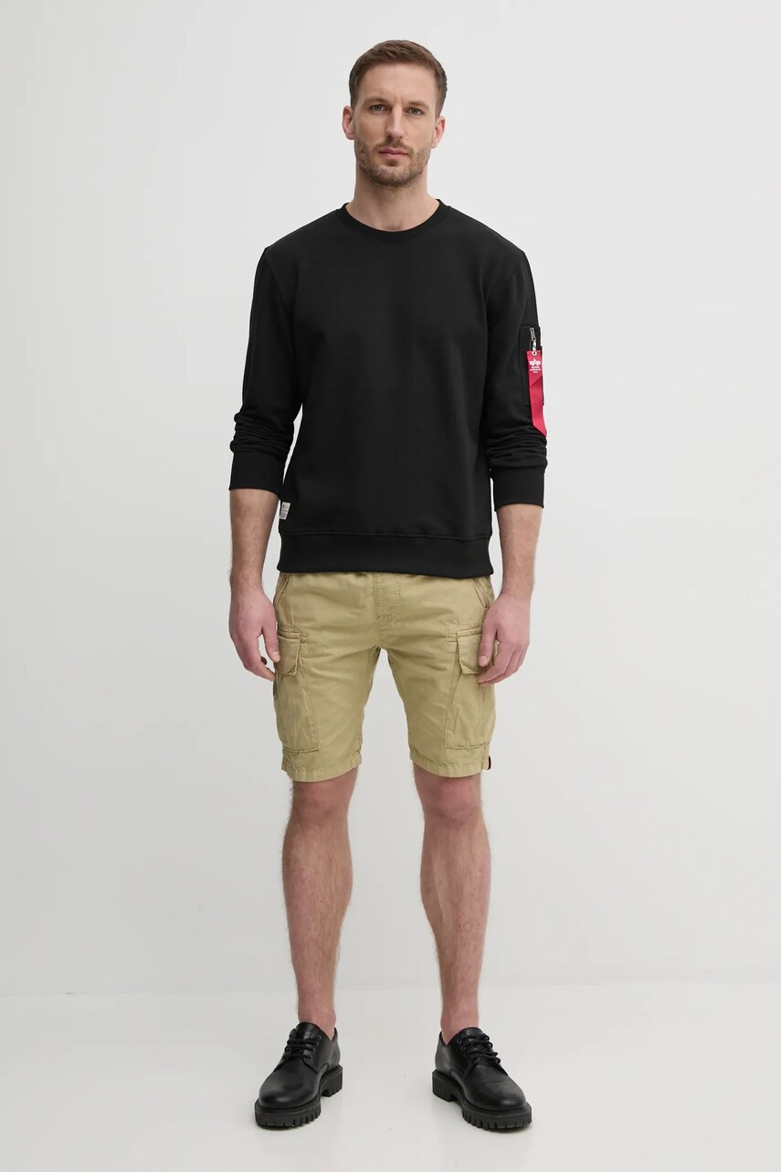 Кофта Alpha Industries USN Blood Chit чоловіча колір чорний з принтом 136300