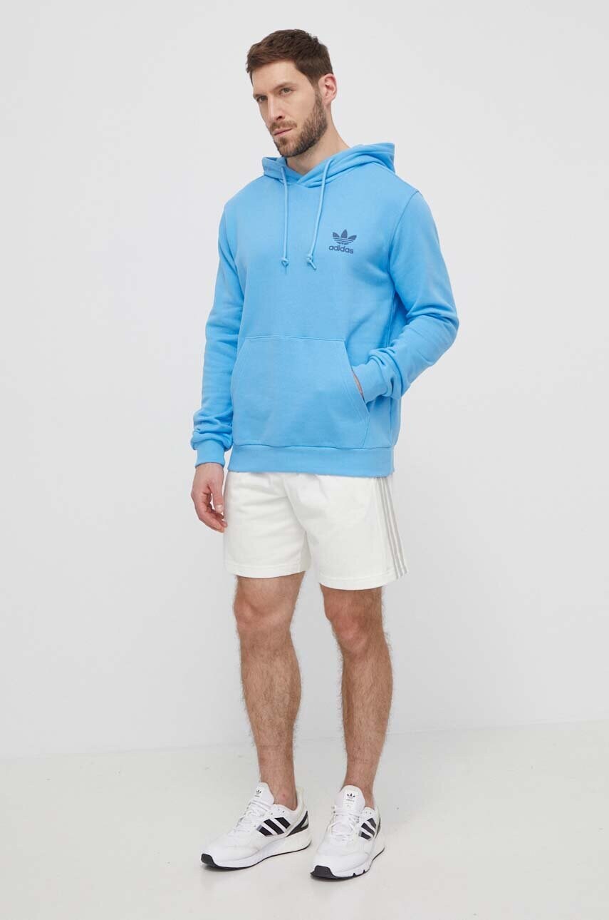 Бавовняна кофта adidas Originals чоловіча з капюшоном з принтом IS3317