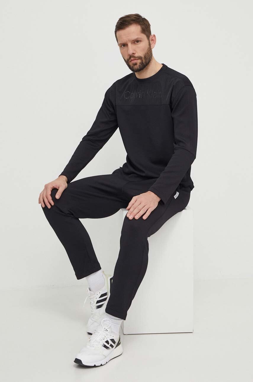 Тренувальна кофта Calvin Klein Performance колір чорний з принтом
