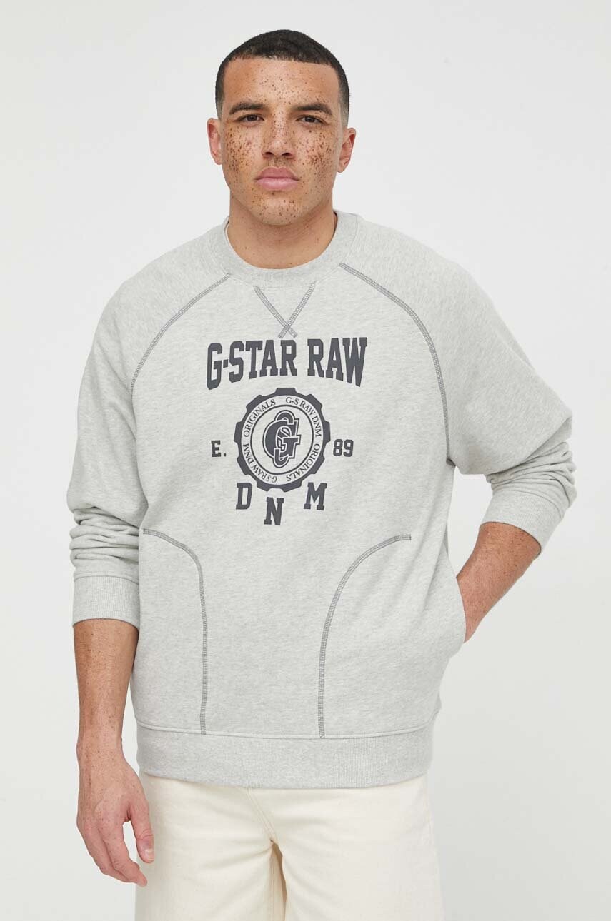Кофта G-Star Raw чоловіча колір сірий з принтом