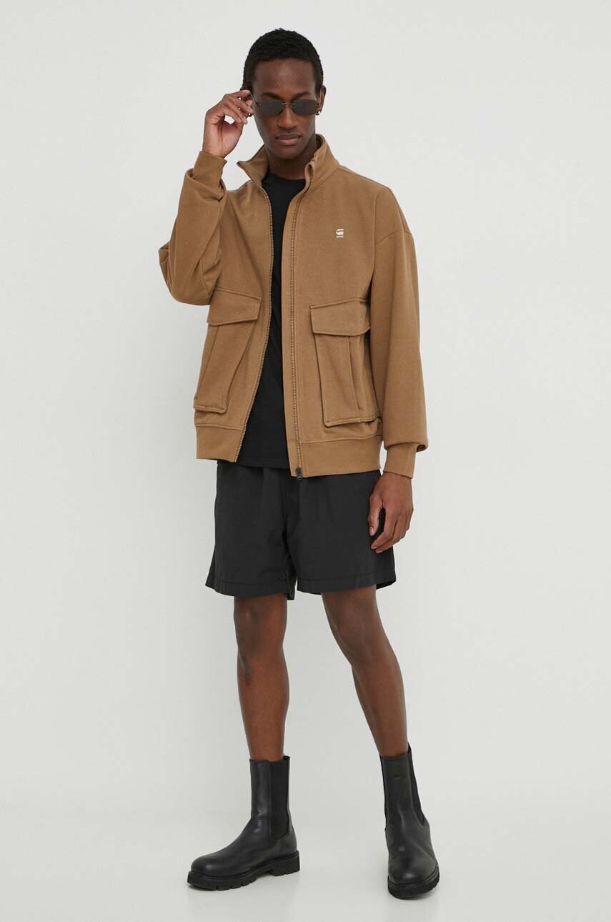 Кофта G-Star Raw чоловіча колір бежевий однотонна