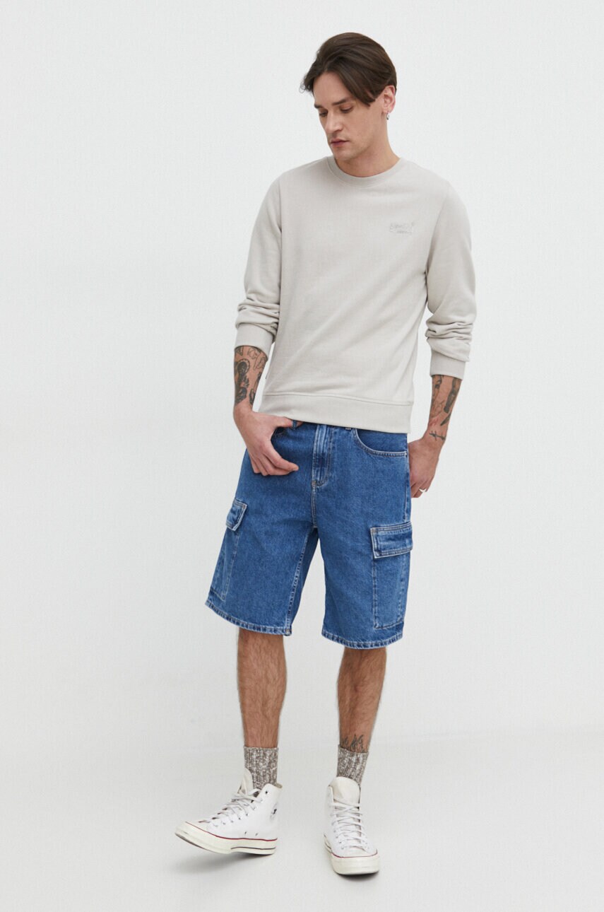 Кофта Superdry чоловіча колір сірий однотонна
