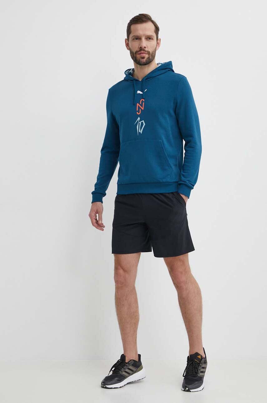 Кофта Puma Neymar JR колір бірюзовий з капюшоном з принтом 658955