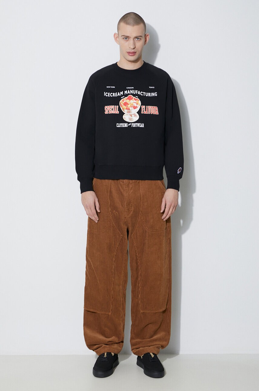 Бавовняна кофта Billionaire Boys Club Special Flavour Crewneck чоловіча колір чорний з принтом IC24122