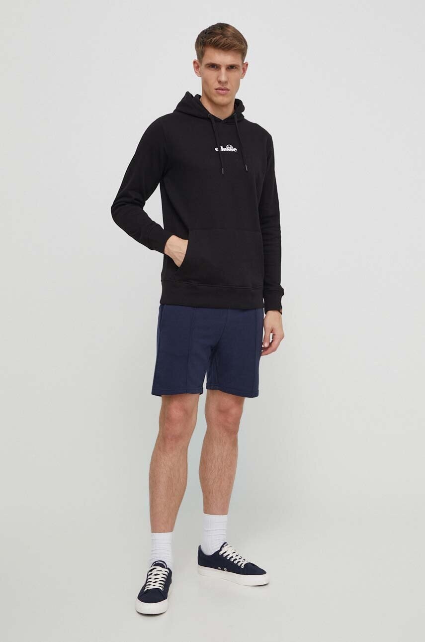 Кофта Ellesse Pershuta OH Hoody чоловіча колір чорний з капюшоном з принтом SHP16466
