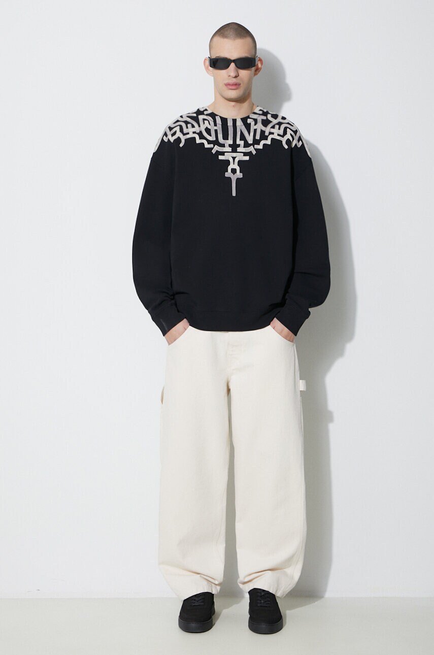 Бавовняна кофта Marcelo Burlon Graffiti Wings Comfort Crew чоловіча колір чорний з принтом CMBA097S24FLE001100C