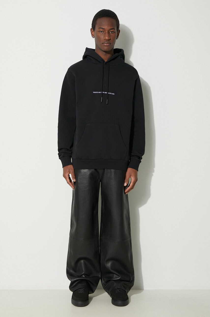 Бавовняна кофта Marcelo Burlon Party Quote Regular Hoodie чоловіча колір чорний з капюшоном з аплікацією CMBB007S24FLE0051001