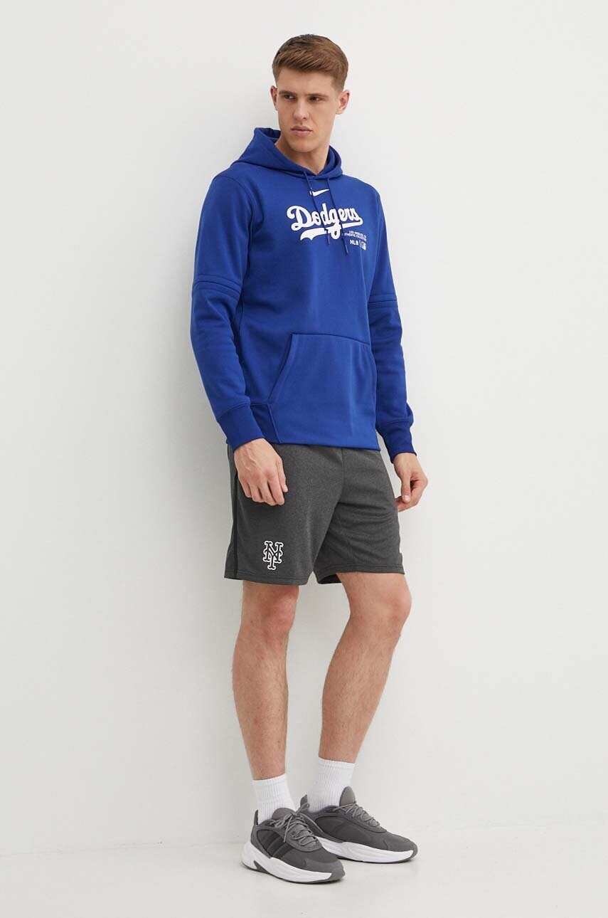Кофта Nike Los Angeles Dodgers чоловіча колір фіолетовий з капюшоном з принтом
