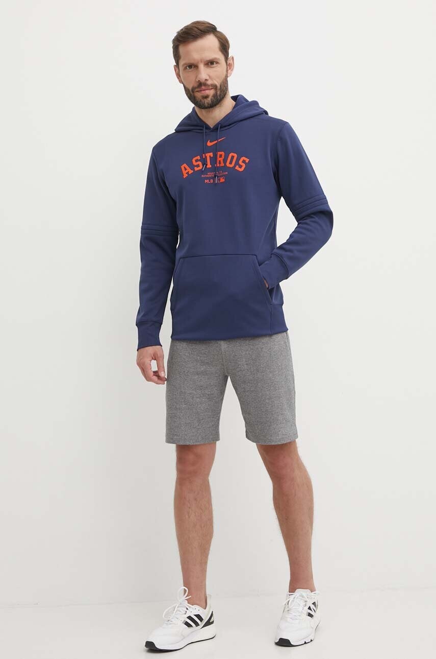 Кофта Nike Houston Astros чоловіча колір синій з капюшоном з принтом