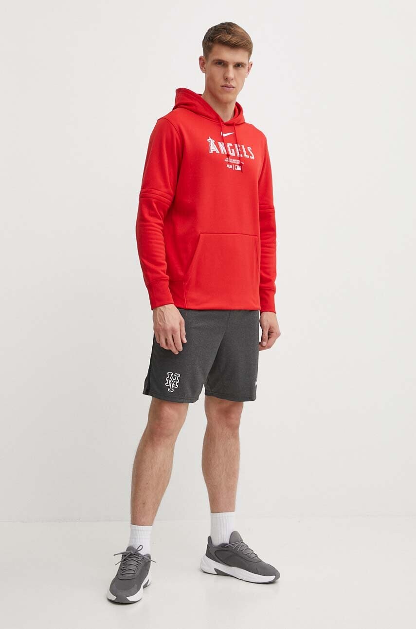 Кофта Nike Los Angeles Angels чоловіча колір червоний з капюшоном з принтом