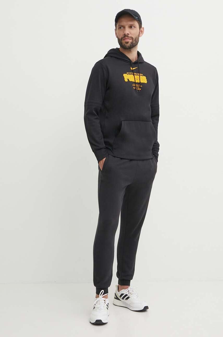 Кофта Nike Pittsburgh Pirates чоловіча колір чорний з капюшоном з принтом