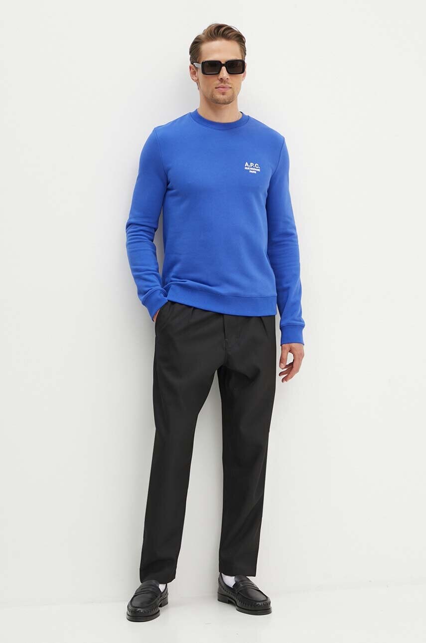 Бавовняна кофта A.P.C. sweat rider чоловіча  однотонна COEZD-H27699