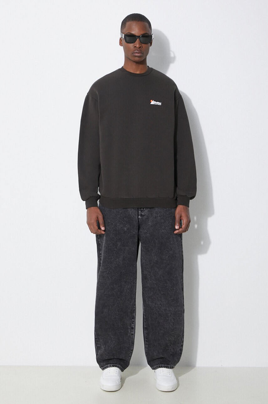 Кофта Butter Goods Distressed Pigment Dye Crewneck колір чорний однотонна BGQ1241302