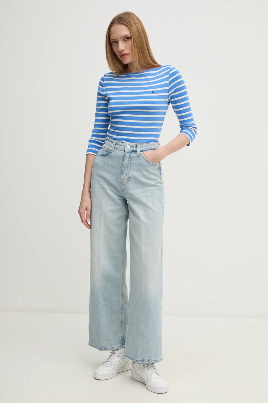 Бавовняний лонгслів Tommy Hilfiger WW0WW40589