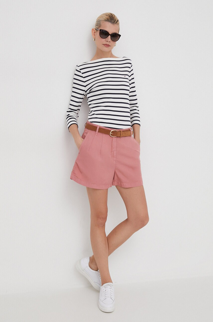 Бавовняний лонгслів Tommy Hilfiger колір синій