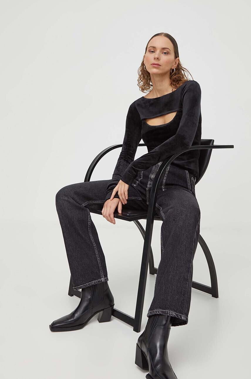 Лонгслів G-Star Raw жіночий колір чорний