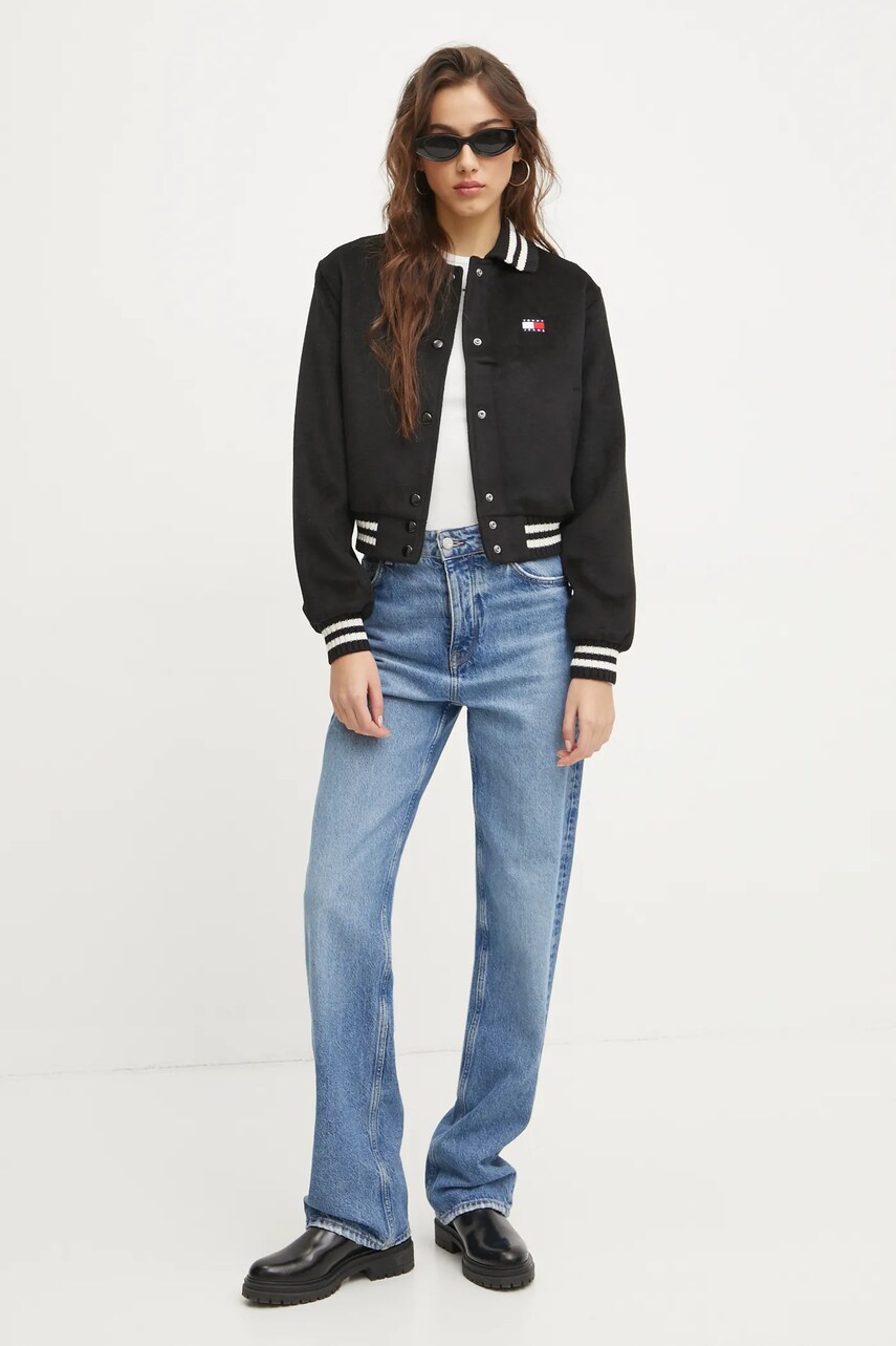 Лонгслів Tommy Jeans жіночий колір білий DW0DW17387