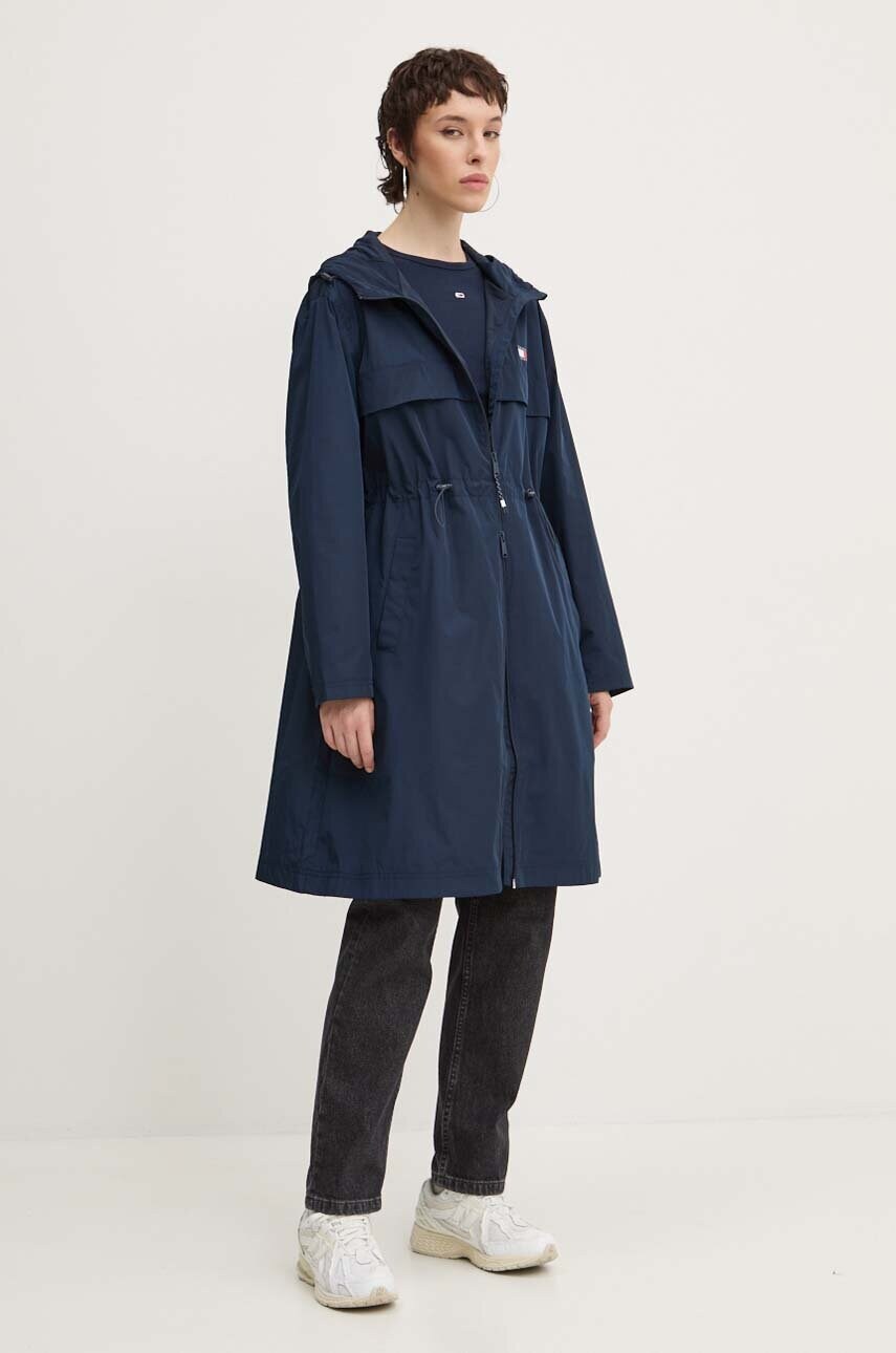Лонгслів Tommy Jeans жіночий колір синій DW0DW17387