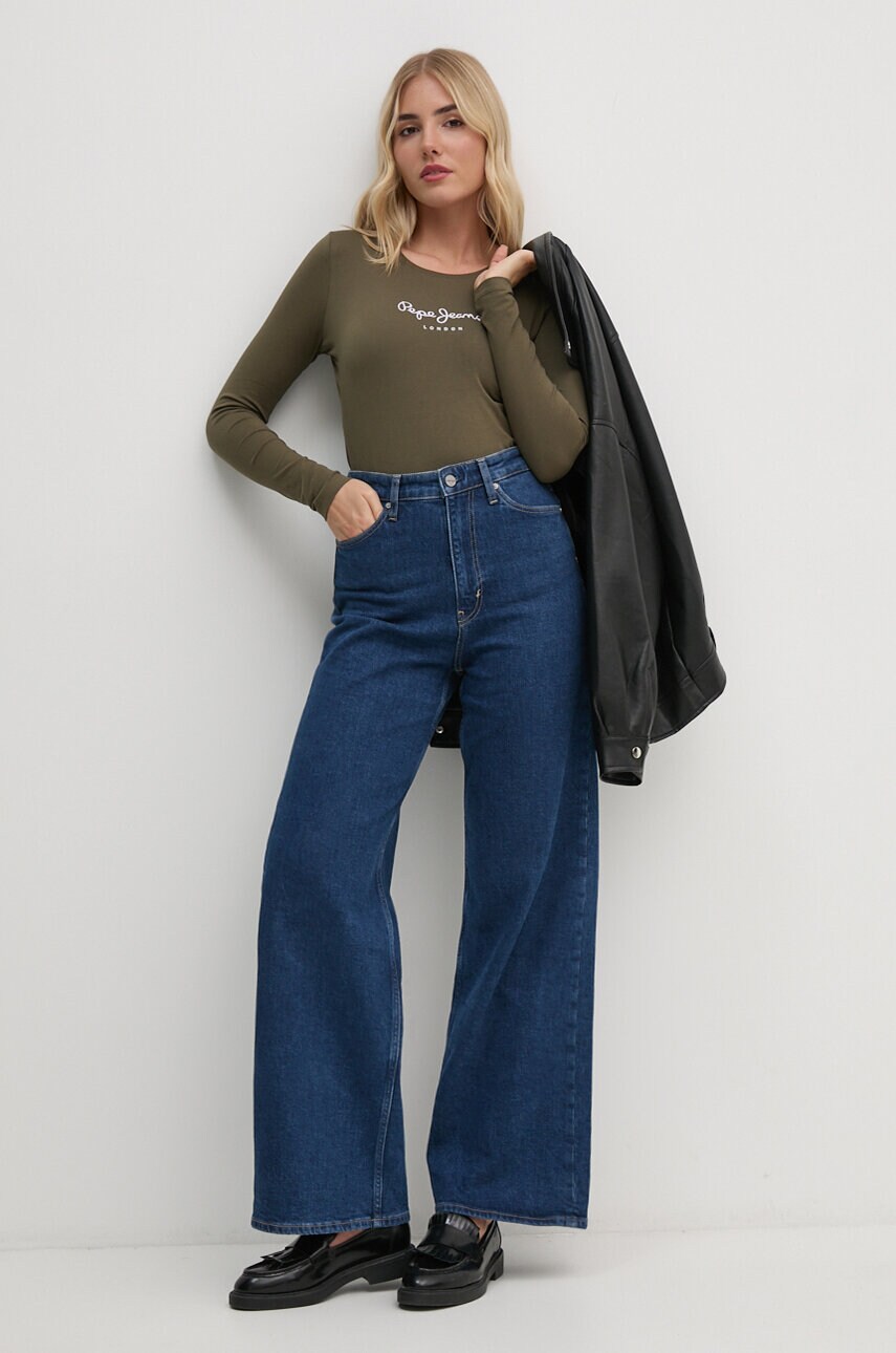 Лонгслів Pepe Jeans жіночий колір зелений
