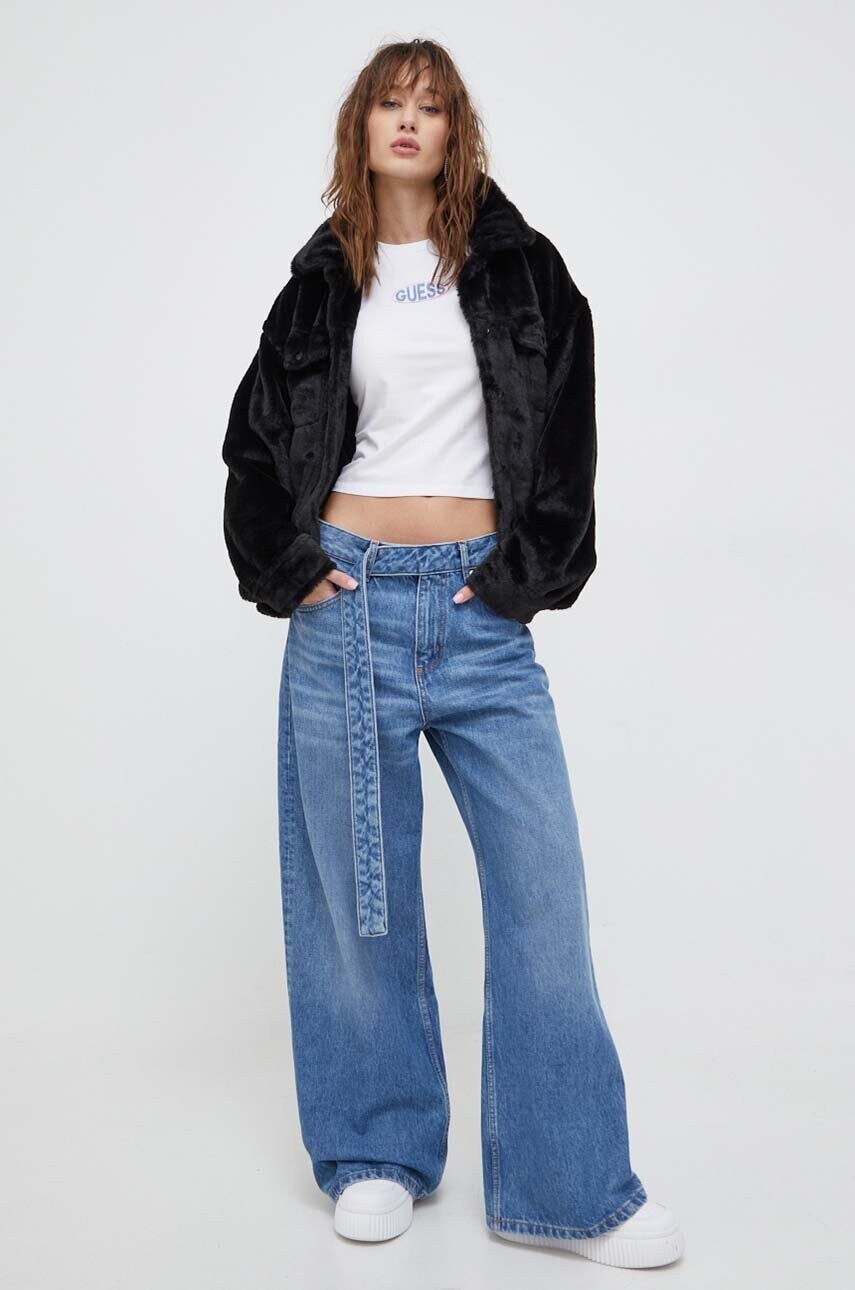 Лонгслів Guess Originals жіночий колір бежевий