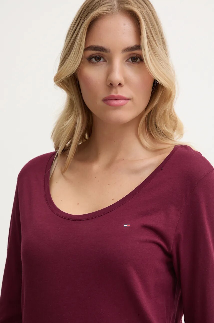 Лонгслів лаунж Tommy Hilfiger колір бордовий UW0UW05228