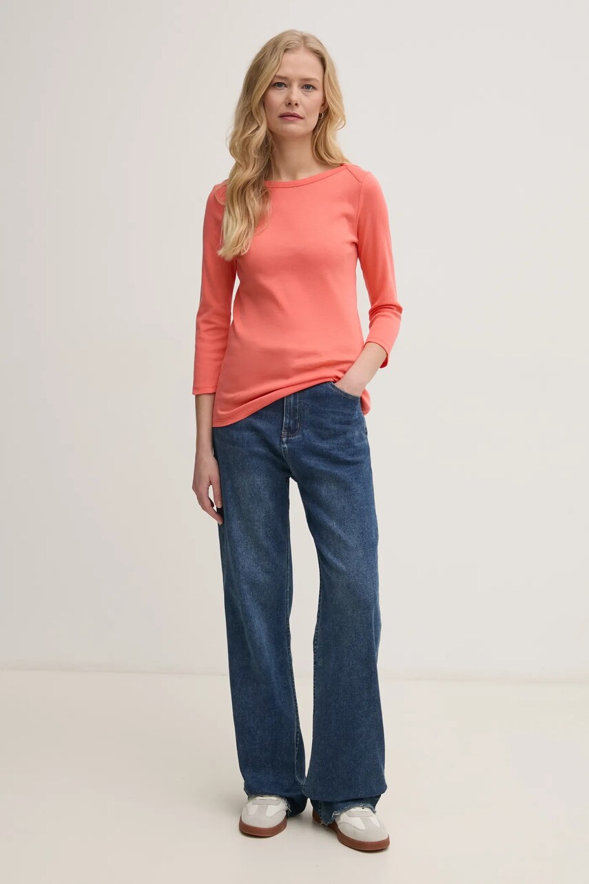 Бавовняний лонгслів United Colors of Benetton колір рожевий 3GA2E16A1