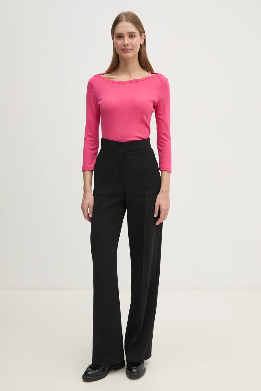 Бавовняний лонгслів United Colors of Benetton колір рожевий 3GA2E16A1