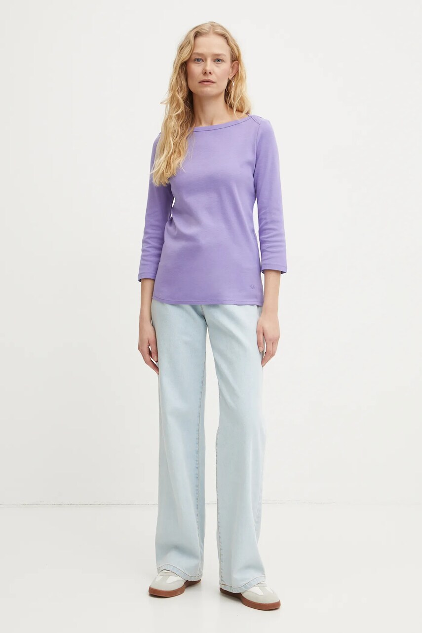 Бавовняний лонгслів United Colors of Benetton колір рожевий 3GA2E16A1