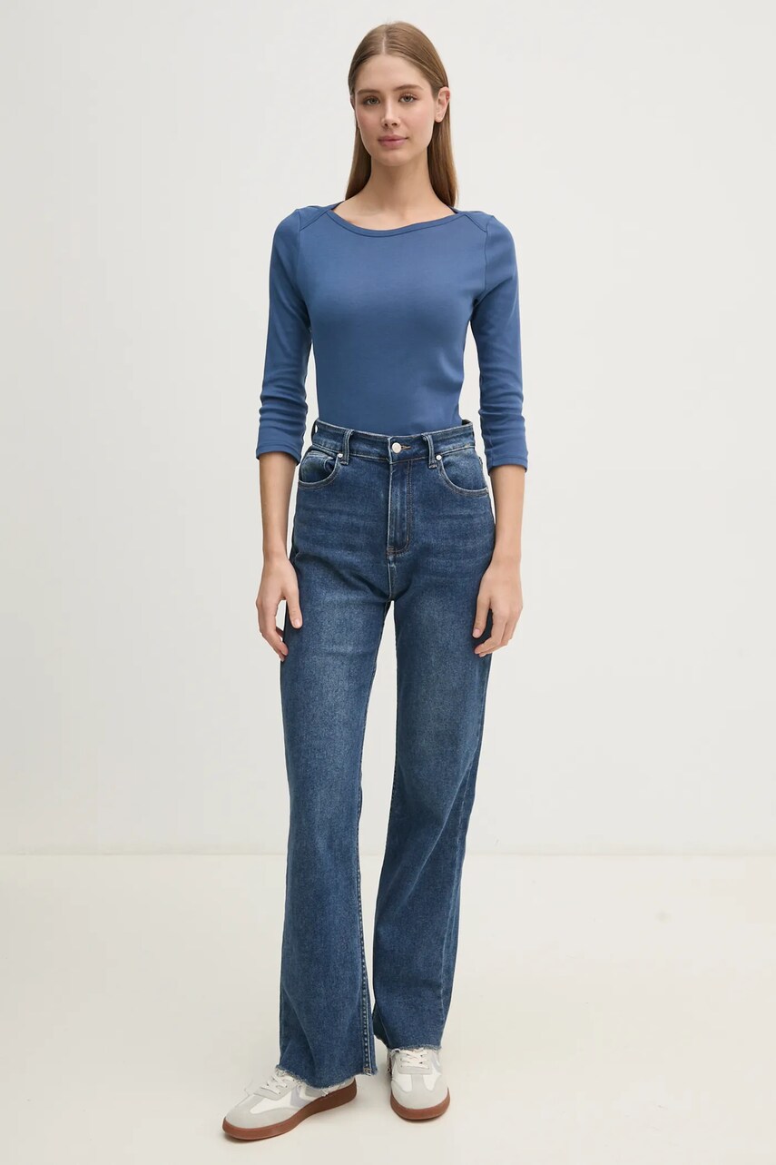 Бавовняний лонгслів United Colors of Benetton колір рожевий 3GA2E16A1