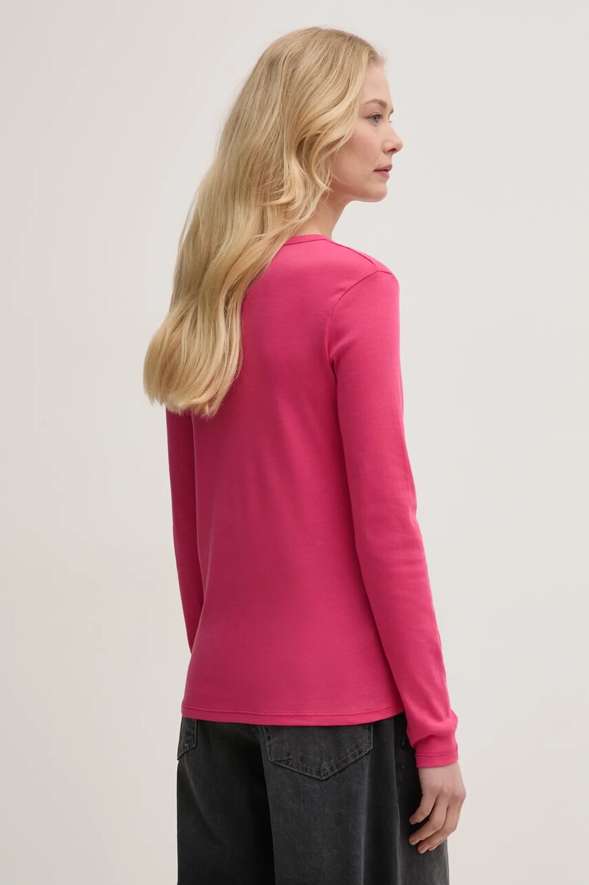 Бавовняний лонгслів United Colors of Benetton колір рожевий 3GA2E16F9