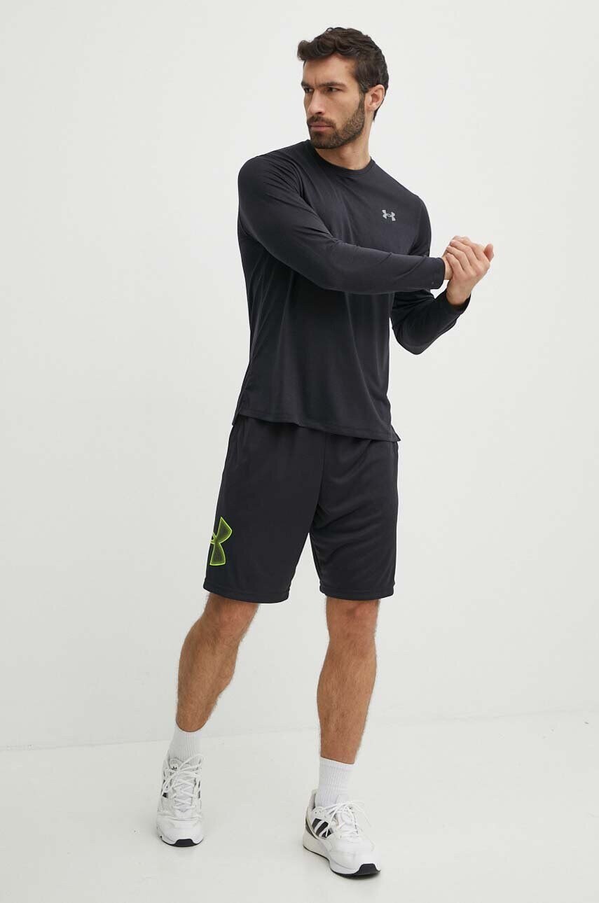 Лонгслів до бігу Under Armour Streaker колір чорний однотонний