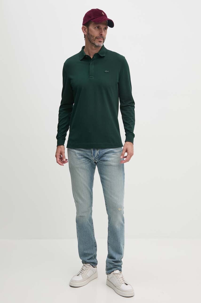 Лонгслів Lacoste чоловічий колір зелений однотонний PH2481