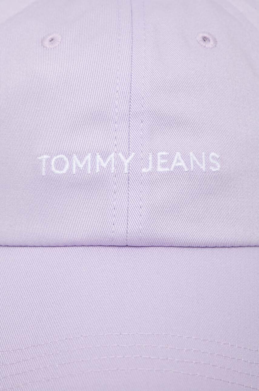 Бавовняна бейсболка Tommy Jeans колір бежевий однотонна