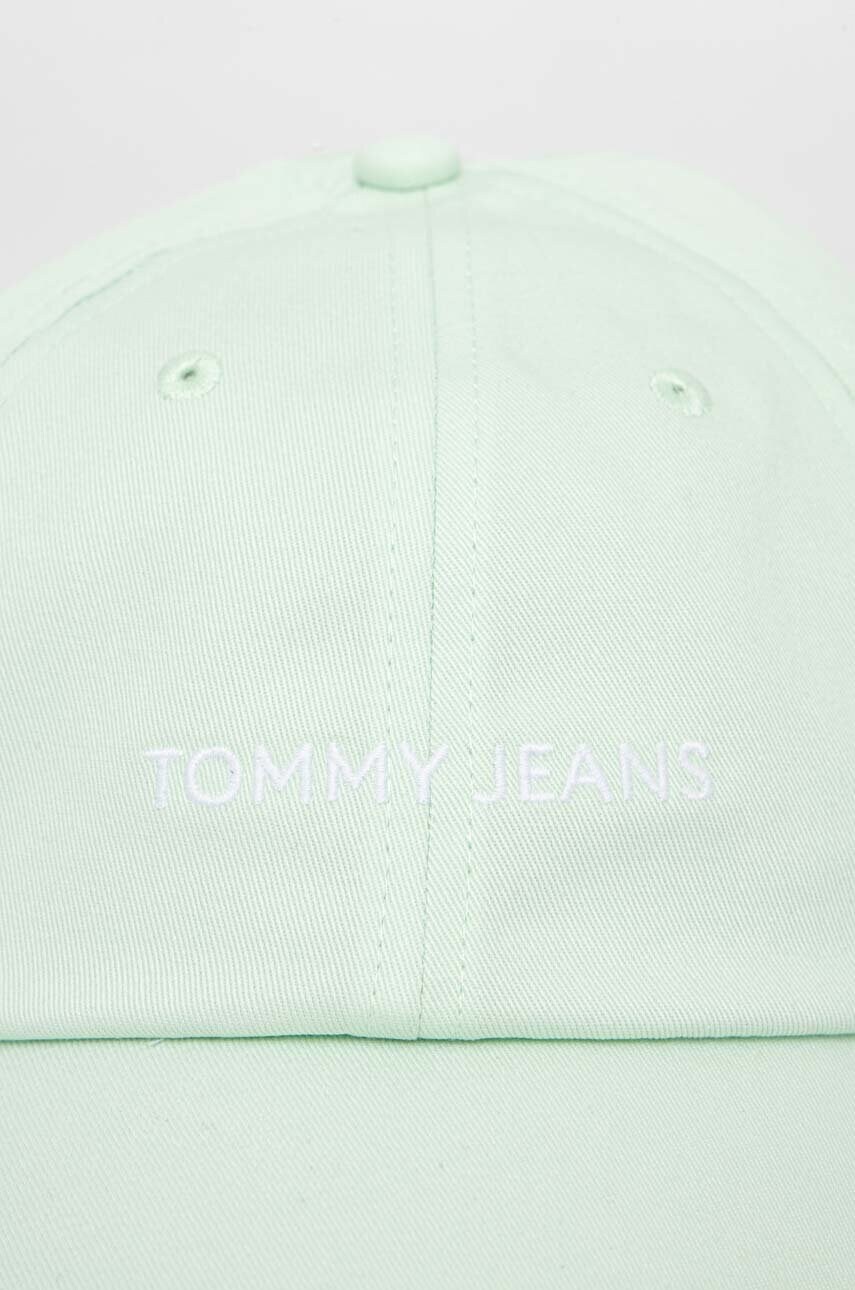 Бавовняна бейсболка Tommy Jeans колір бежевий однотонна