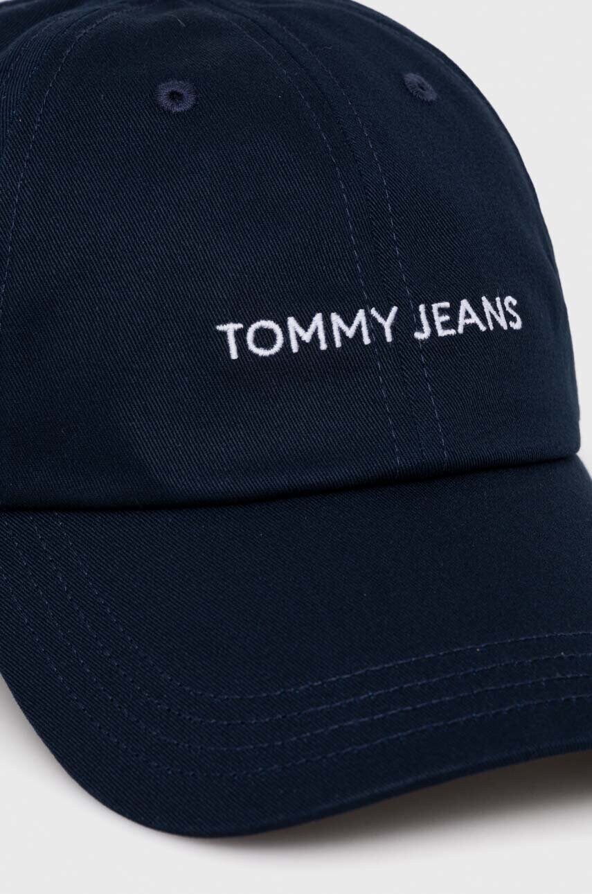 Бавовняна бейсболка Tommy Jeans колір синій однотонна