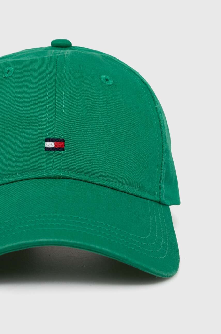Бавовняна бейсболка Tommy Hilfiger колір зелений з аплікацією