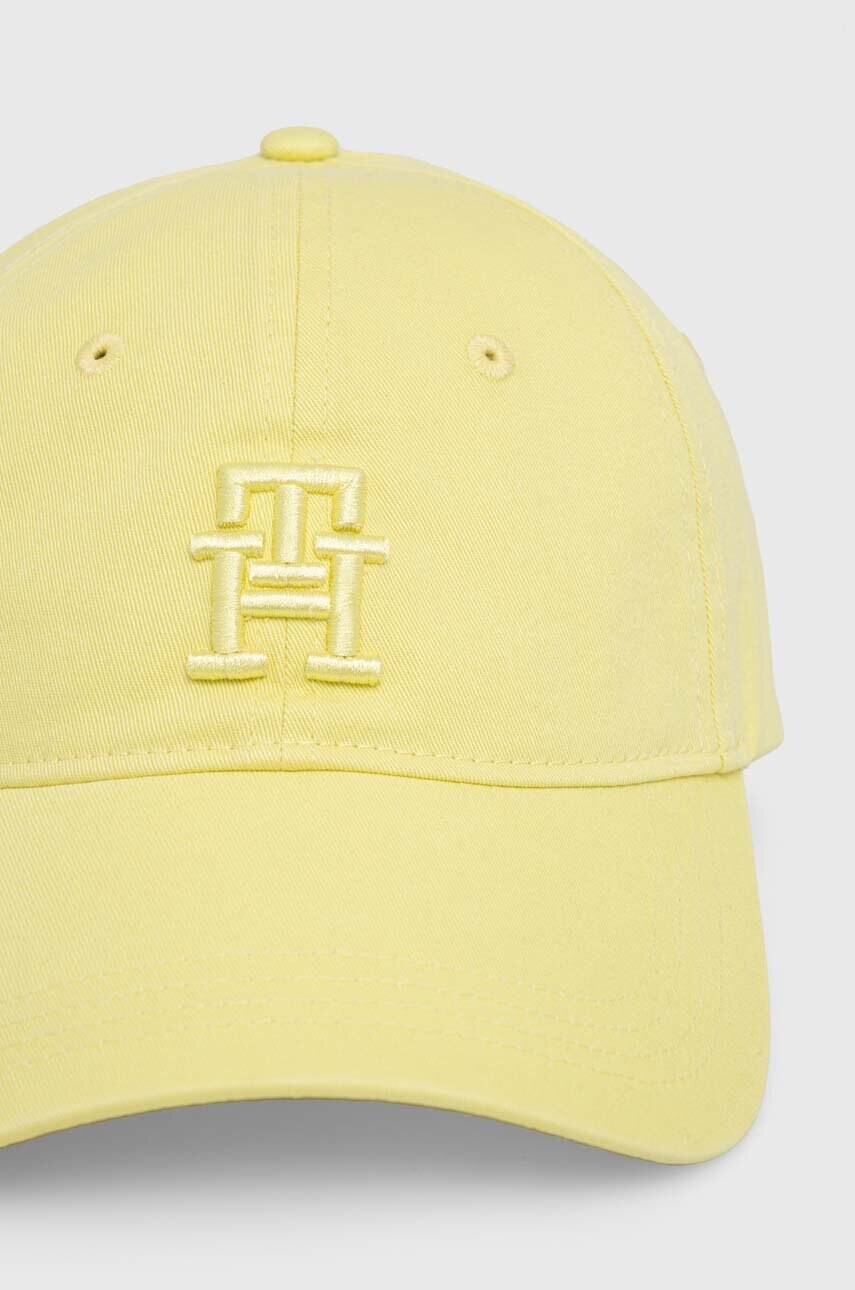 Бавовняна бейсболка Tommy Hilfiger колір жовтий з аплікацією AW0AW16170