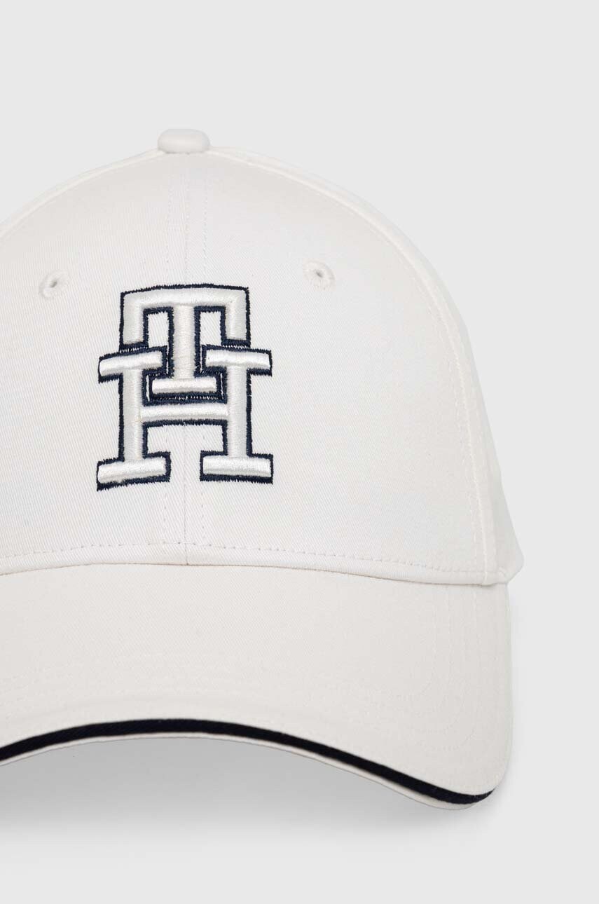 Бавовняна бейсболка Tommy Hilfiger колір білий з аплікацією