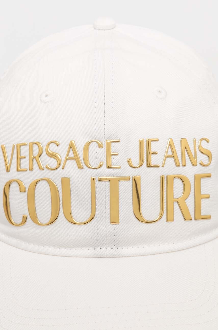 Бавовняна бейсболка Versace Jeans Couture колір білий з аплікацією