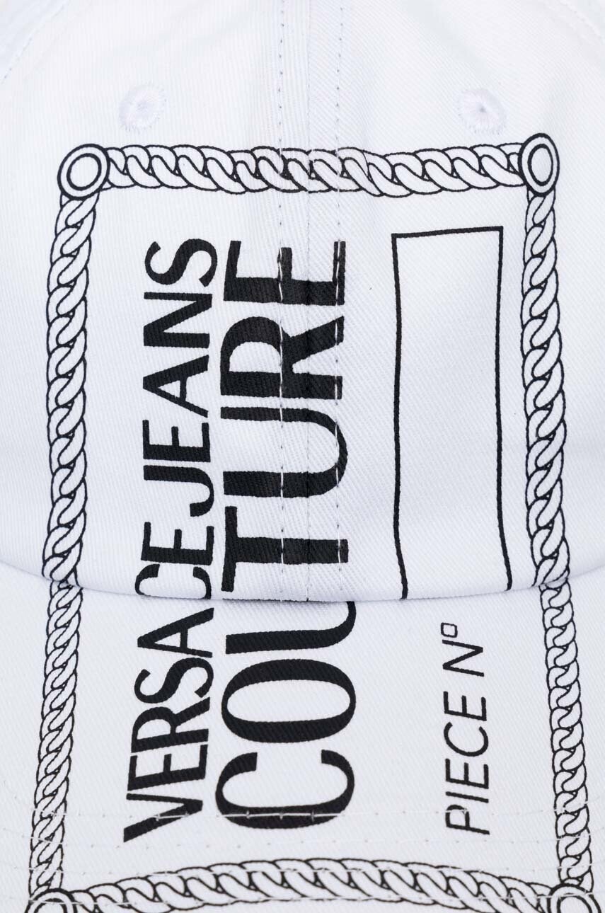 Бавовняна бейсболка Versace Jeans Couture колір білий з принтом