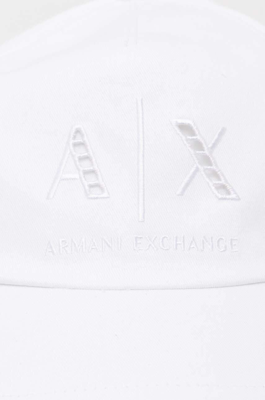 Бавовняна бейсболка Armani Exchange колір білий однотонна