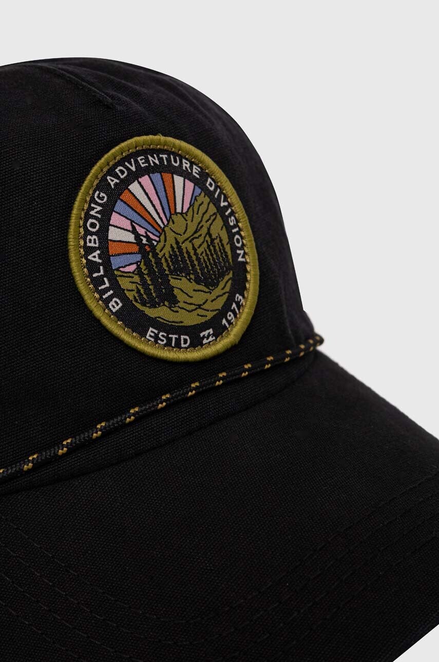 Бавовняна бейсболка Billabong колір чорний з аплікацією