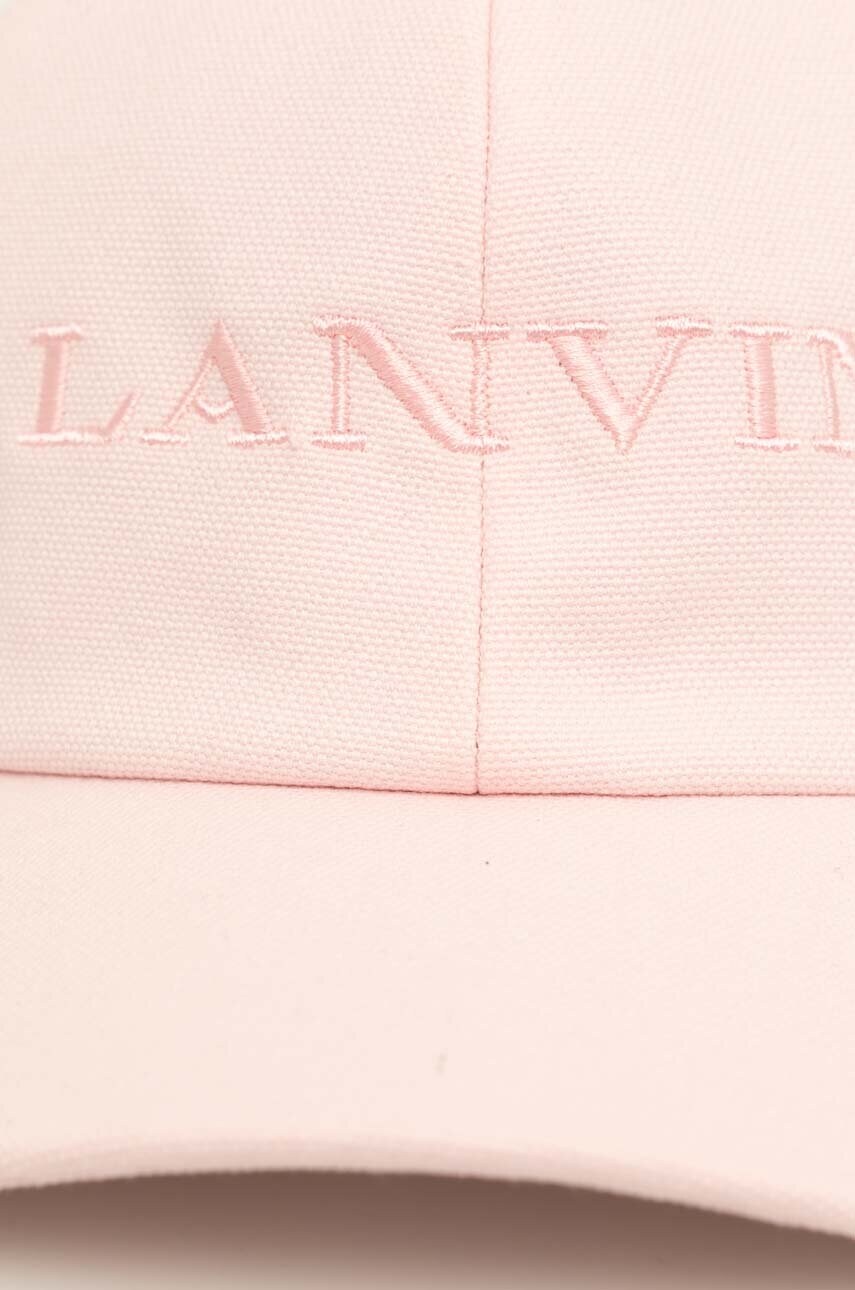 Бавовняна бейсболка Lanvin колір рожевий з аплікацією