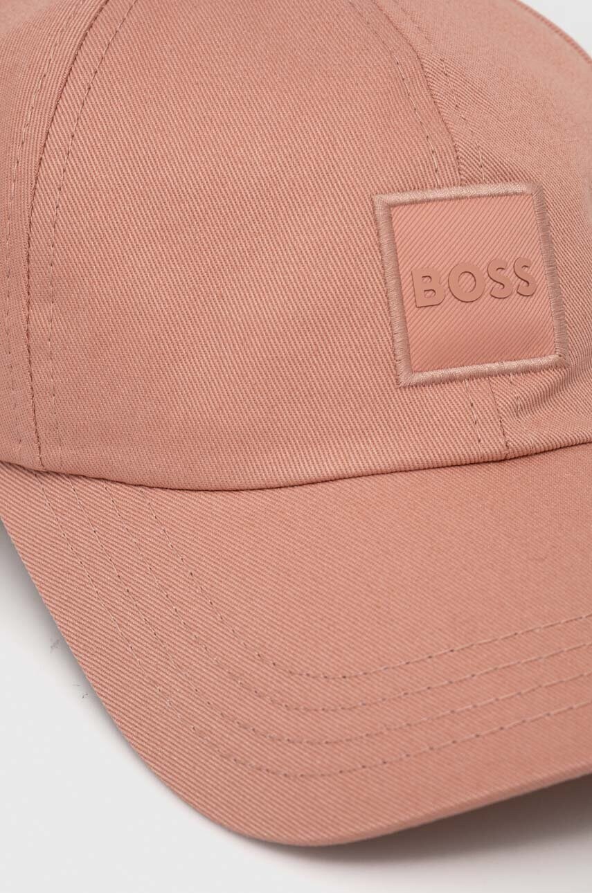 Бавовняна бейсболка Boss Orange колір чорний з аплікацією