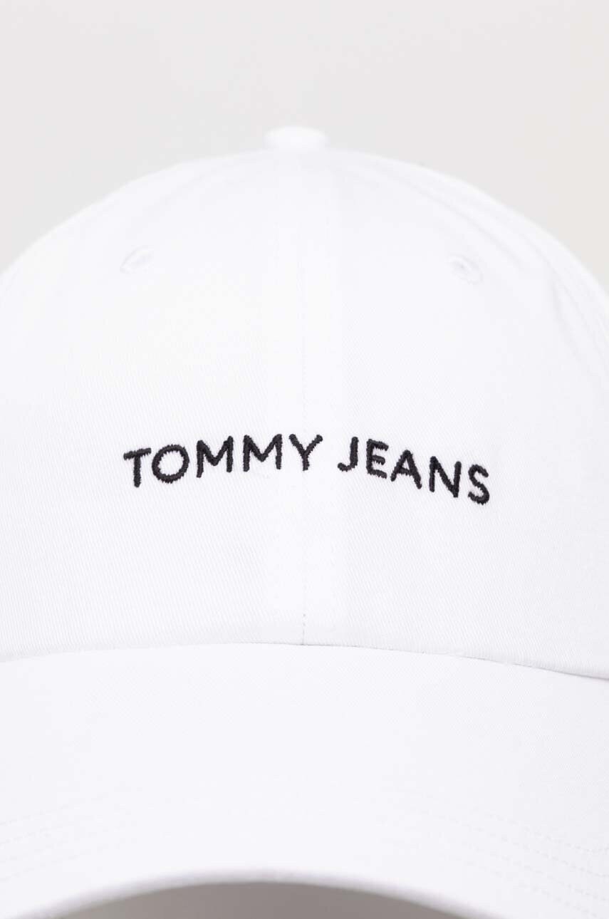 Бавовняна бейсболка Tommy Jeans колір білий візерунок