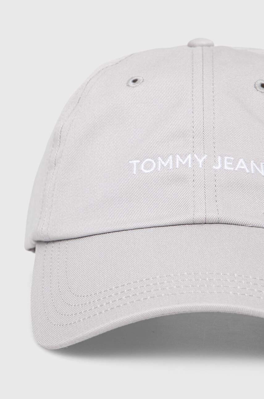 Бавовняна бейсболка Tommy Jeans колір сірий візерунок