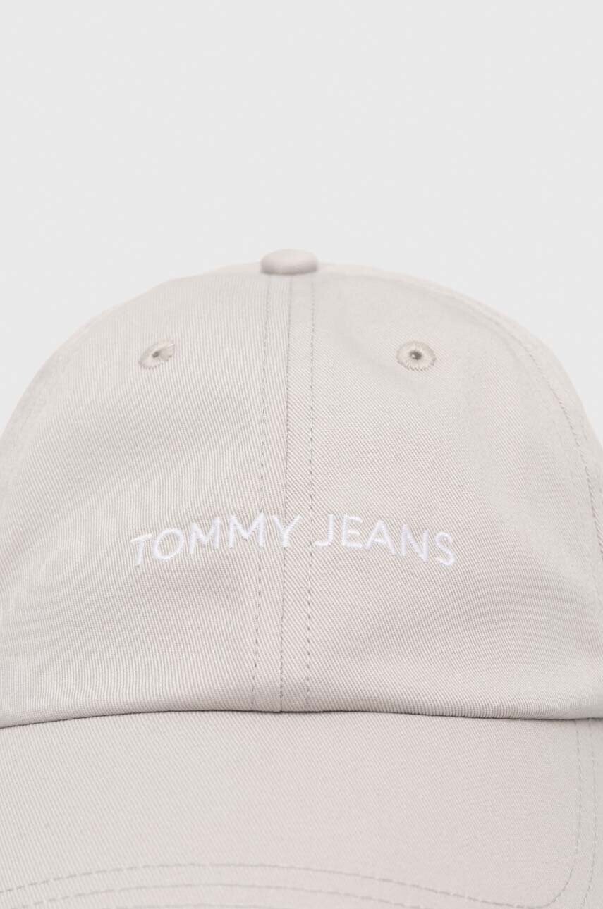 Купити Бавовняна бейсболка Tommy Jeans колір сірий візерунок – головне зображення