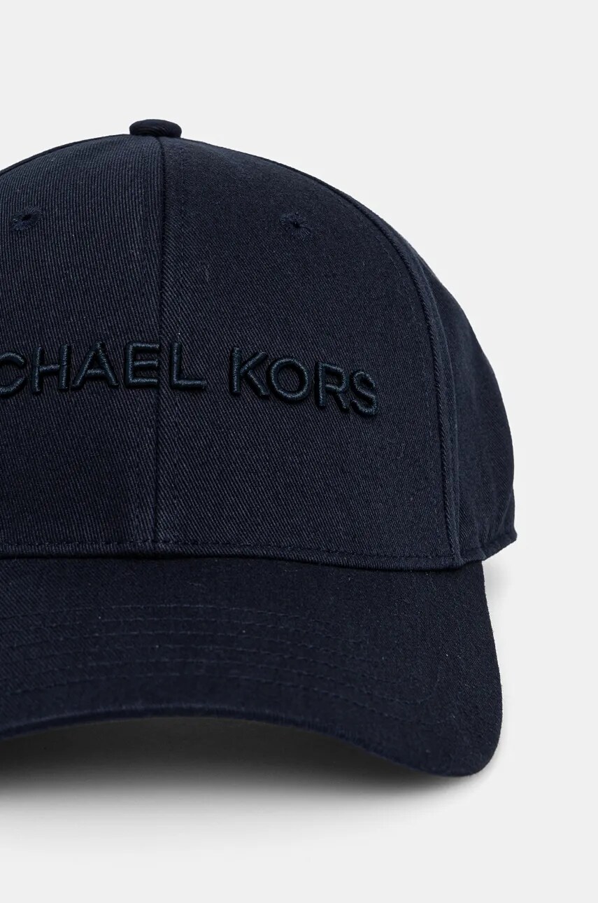 Бавовняна бейсболка Michael Kors колір синій з аплікацією