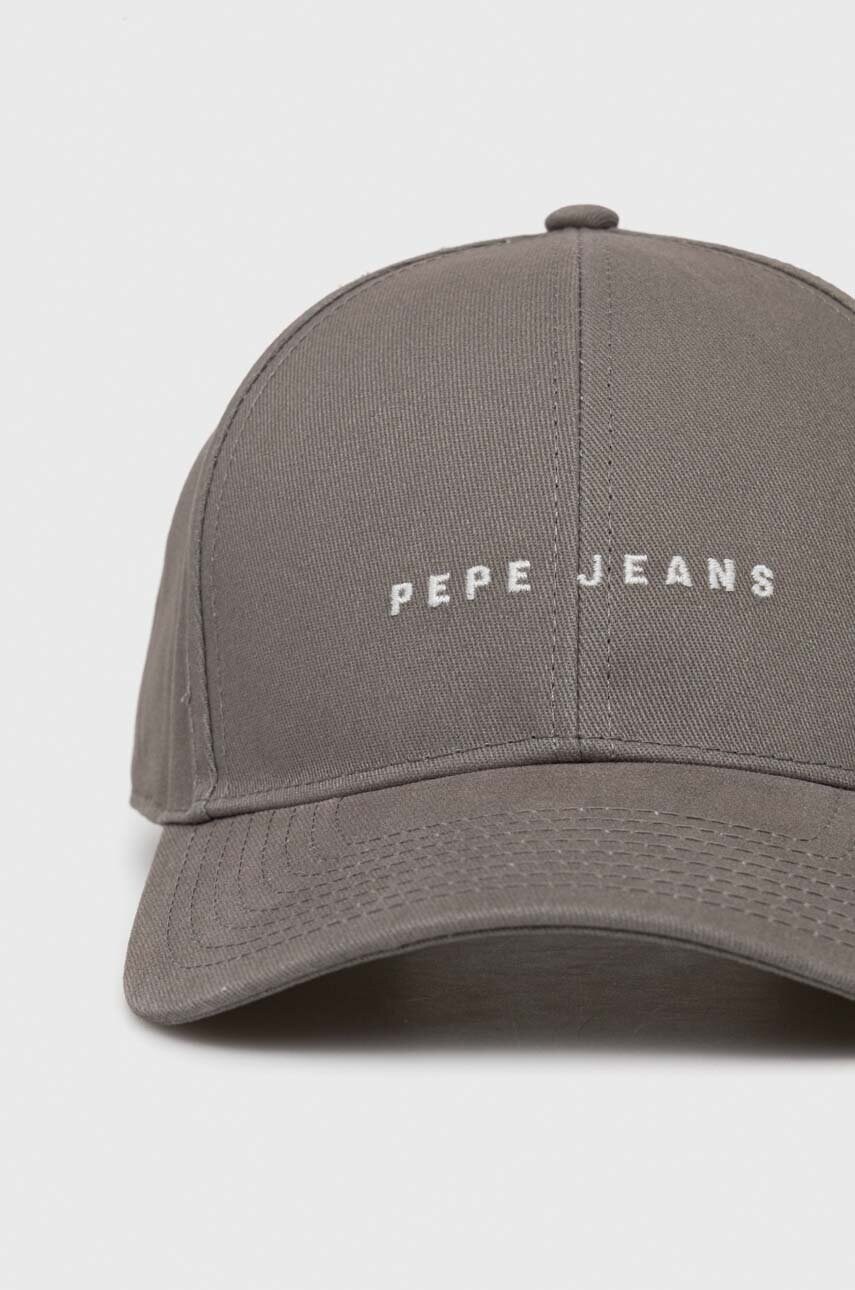Бавовняна бейсболка Pepe Jeans NATHAN колір зелений з аплікацією PM040535